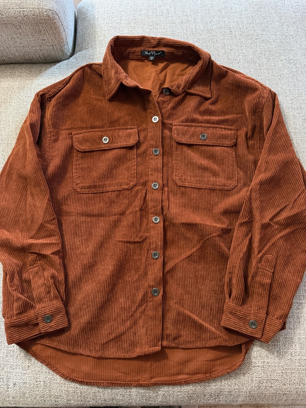 Velvet Heart Rust Brown Corduroy Button-Up Shirt